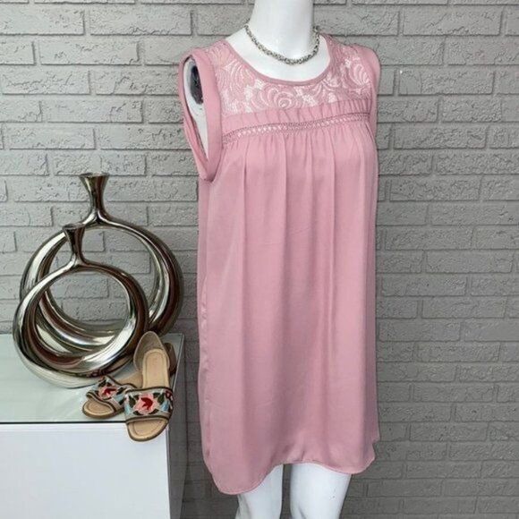 Almost Famous Sleeveless Pink Shift Dress Size S - Picture 1 of 8